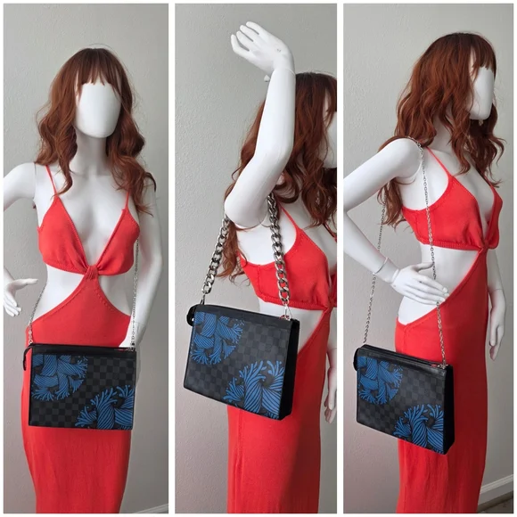 Auth Louis Vuitton Damier Graphite Voyage Rope Pochette Bag - Picture 4 of 10